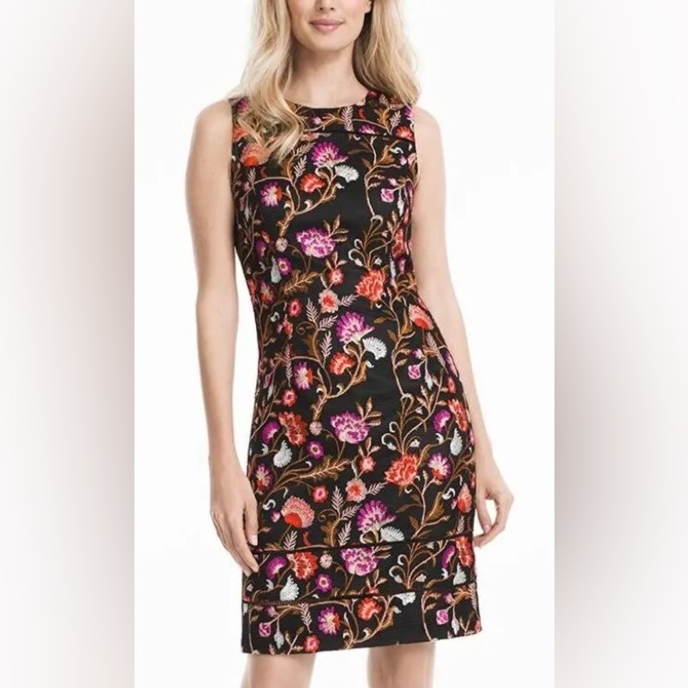 White House Black Market Floral Embroidered Dress
